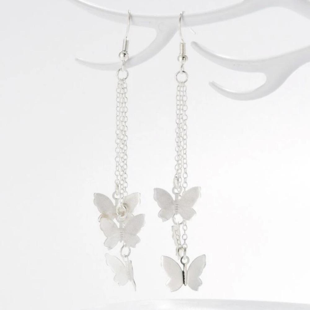 Butterfly drop earrings
